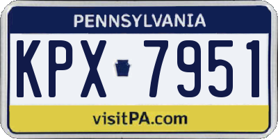 PA license plate KPX7951