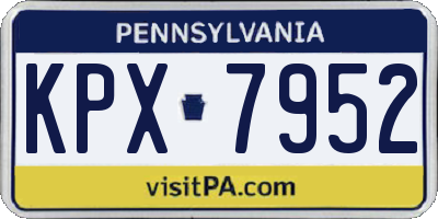 PA license plate KPX7952