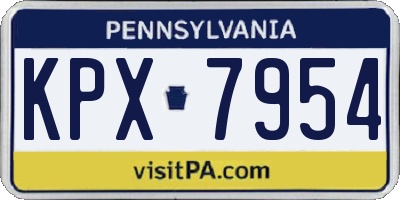 PA license plate KPX7954