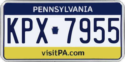 PA license plate KPX7955