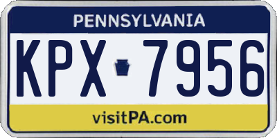 PA license plate KPX7956