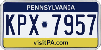 PA license plate KPX7957