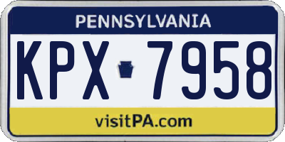 PA license plate KPX7958