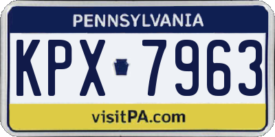 PA license plate KPX7963