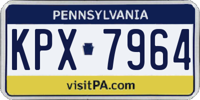 PA license plate KPX7964