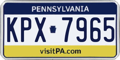 PA license plate KPX7965