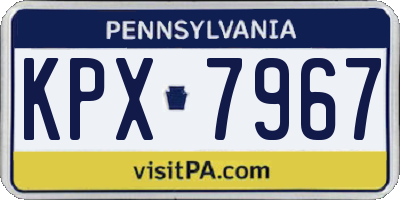 PA license plate KPX7967