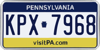 PA license plate KPX7968