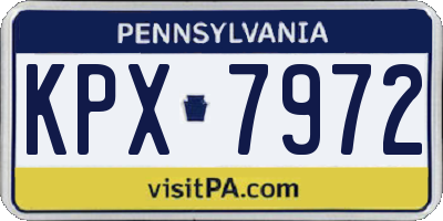 PA license plate KPX7972
