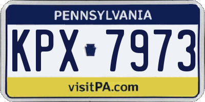 PA license plate KPX7973