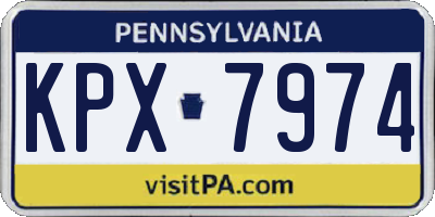 PA license plate KPX7974