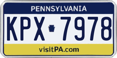 PA license plate KPX7978