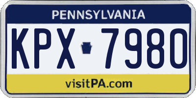 PA license plate KPX7980