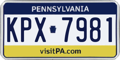 PA license plate KPX7981