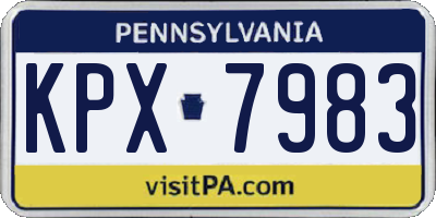 PA license plate KPX7983