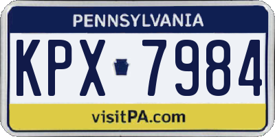 PA license plate KPX7984