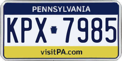 PA license plate KPX7985