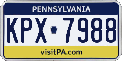 PA license plate KPX7988