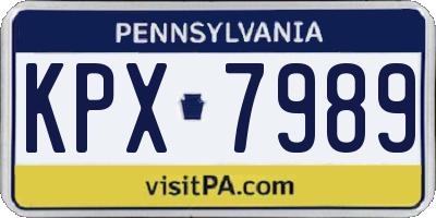 PA license plate KPX7989
