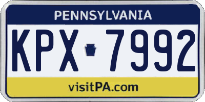 PA license plate KPX7992