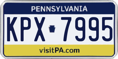 PA license plate KPX7995