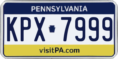 PA license plate KPX7999