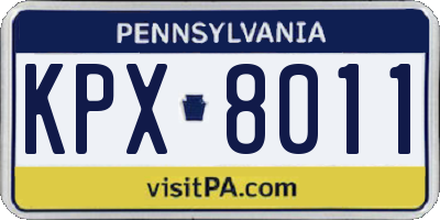 PA license plate KPX8011