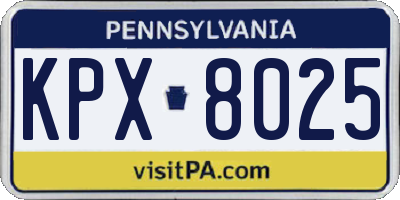 PA license plate KPX8025