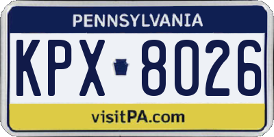 PA license plate KPX8026