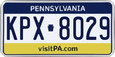 PA license plate KPX8029