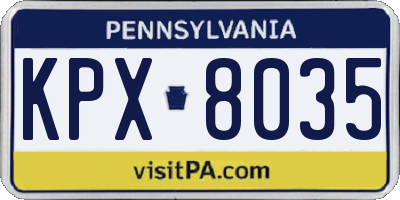 PA license plate KPX8035