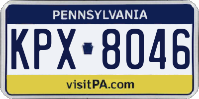 PA license plate KPX8046