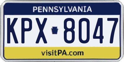 PA license plate KPX8047