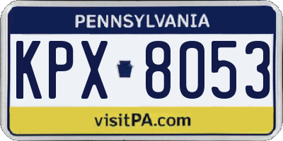 PA license plate KPX8053
