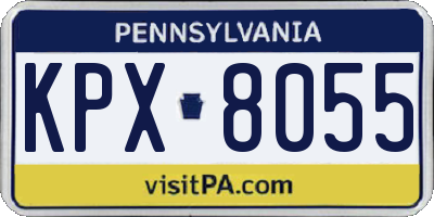 PA license plate KPX8055