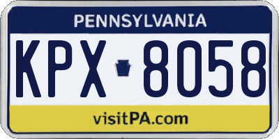 PA license plate KPX8058
