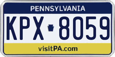 PA license plate KPX8059