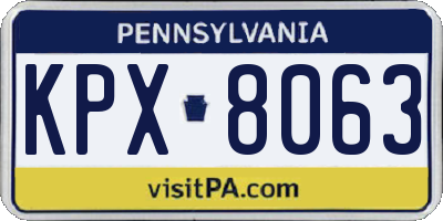 PA license plate KPX8063