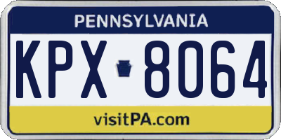 PA license plate KPX8064