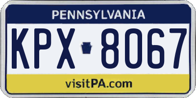 PA license plate KPX8067