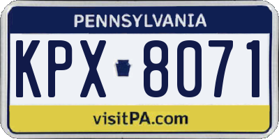 PA license plate KPX8071
