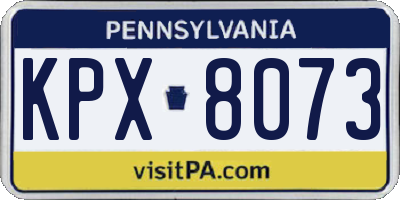 PA license plate KPX8073