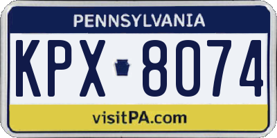 PA license plate KPX8074