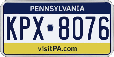 PA license plate KPX8076