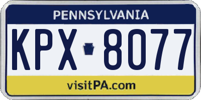 PA license plate KPX8077