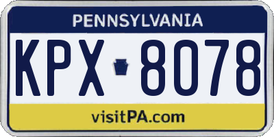 PA license plate KPX8078