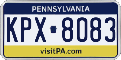 PA license plate KPX8083