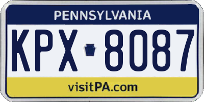 PA license plate KPX8087