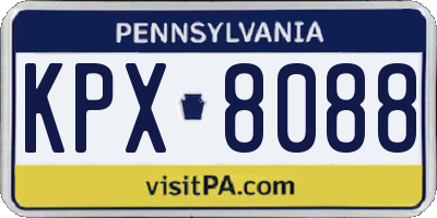 PA license plate KPX8088
