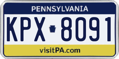PA license plate KPX8091